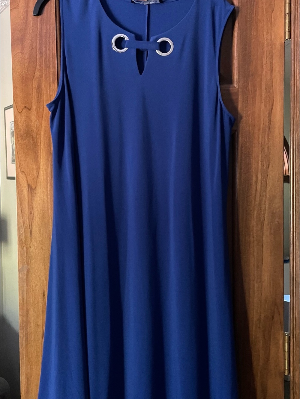 Anne Klein Royal Blue Grommet Detail Sleeveless Shift Dress